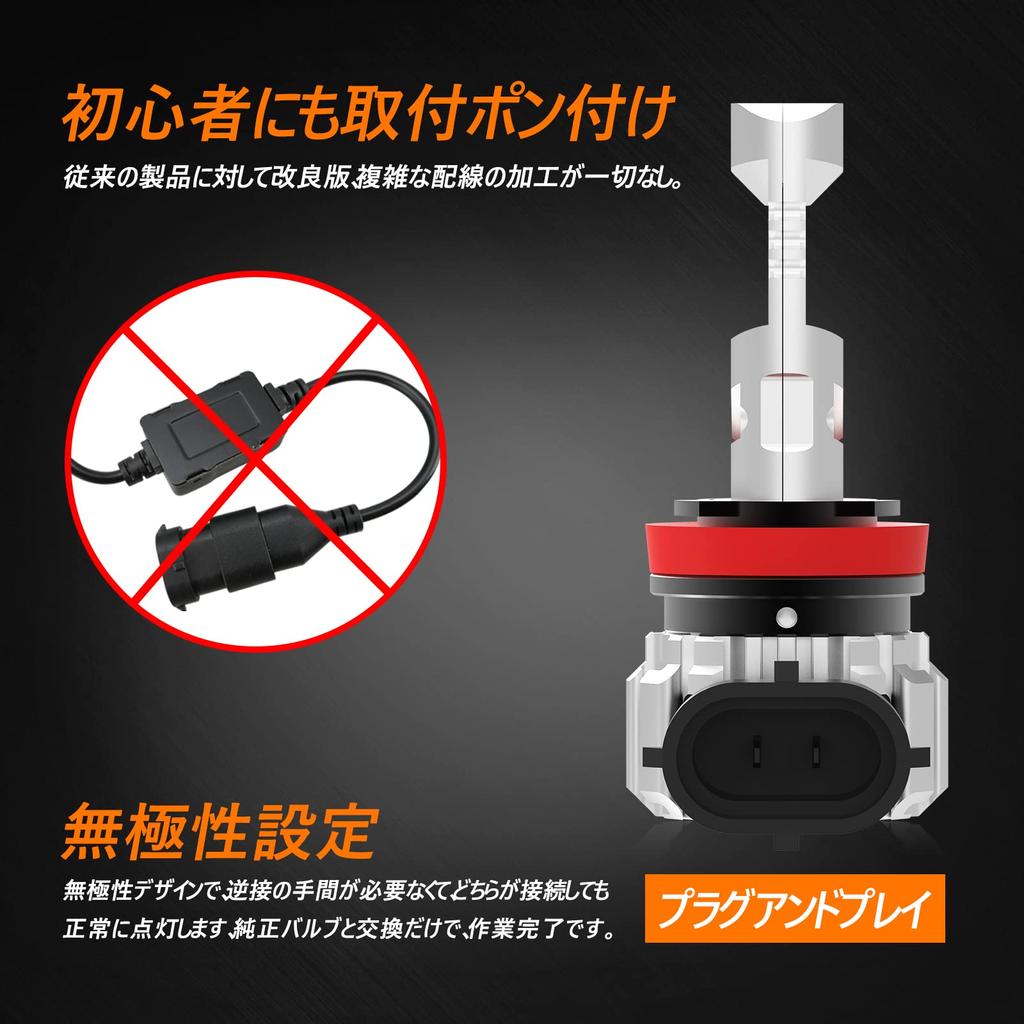 BLUESEATEC 2-Color Switching H8 H11 H16 LED Fog Lamp, 60 W, 13,000 LM, Explosive