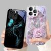 Glass Case For iPhone 16e 16 Pro Max Tempered Glass Fashion Cases For iPhone 11 Pro 12 13 Mini 14 15 Plus Hard PC Phone Cover