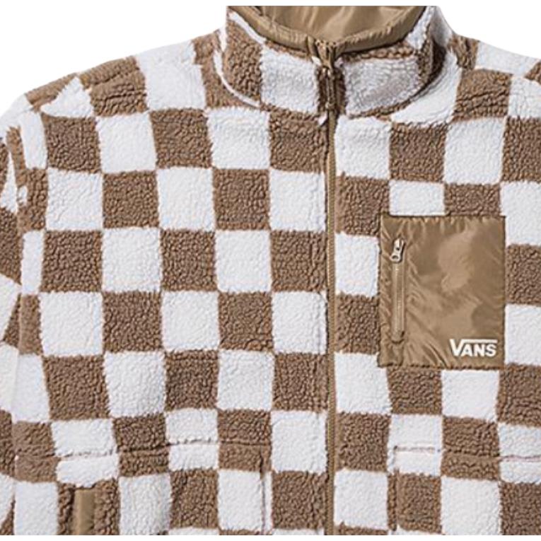 Vans Giacca in Pile con Zip a Scacchi Sportiva Retro da Donna Marrone VN000H0RCY5