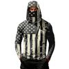 Men’s Casual Hooded Long Sleeve Sun Protection Top with Independence Day Print Lightweight Pullover for Outdoor Activities