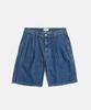ESPIONAGE Double Pleats Denim Shorts Washed Indigo