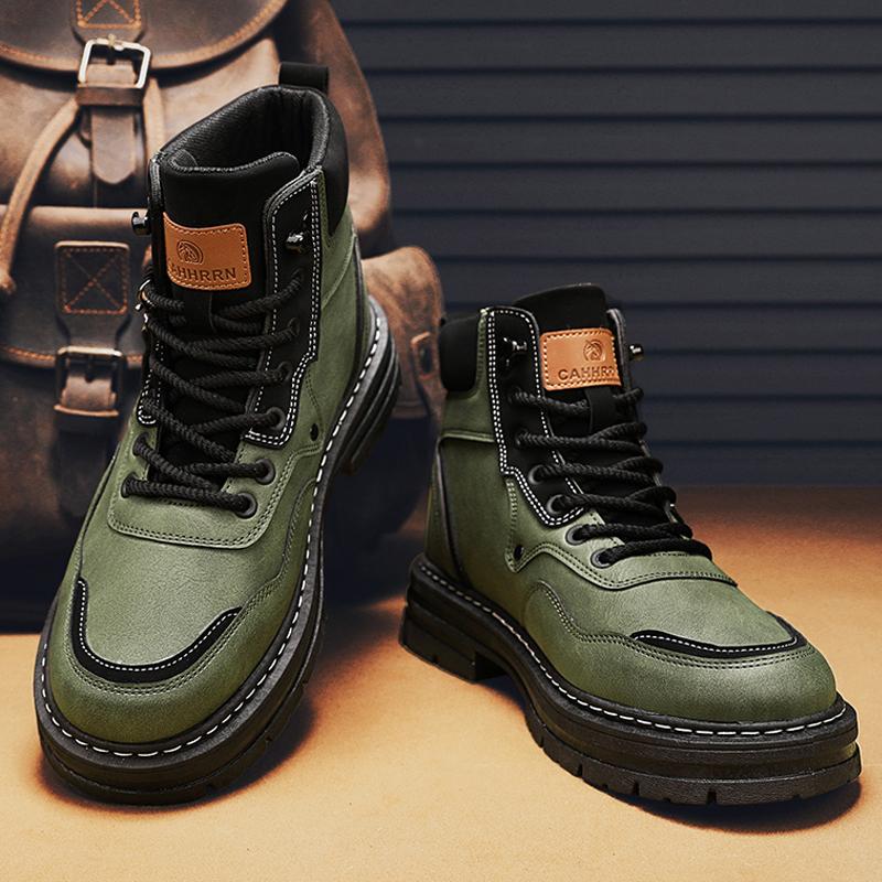 Fashion CYYTL Mens Boots Ankle Casual Winter Shoes Cowboy Combat Tactical Motorcycle Leather Chelsea Work Outdoor Hiking Luxury Designer