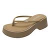 Casual cool slippers women's fashion 2025 spring and summer new Internet celebrity super fire thick bottom wedge cake high heel sandals
