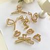 Korean Version Niche Metal Large Hair Claw for Women, New Shark Clip, Simple Shower Hairpin, Personalized Style