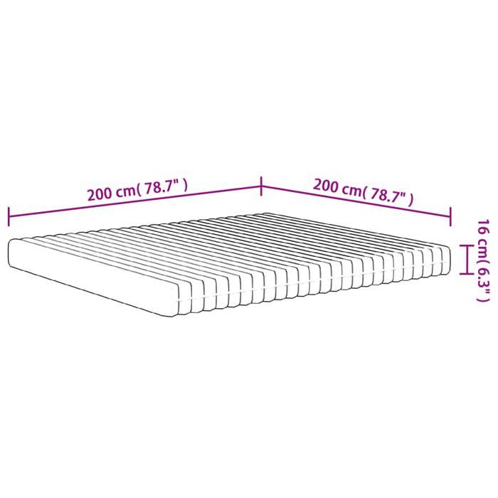 VidaXL Matelas en mousse moyennement doux 200x200 cm 373055