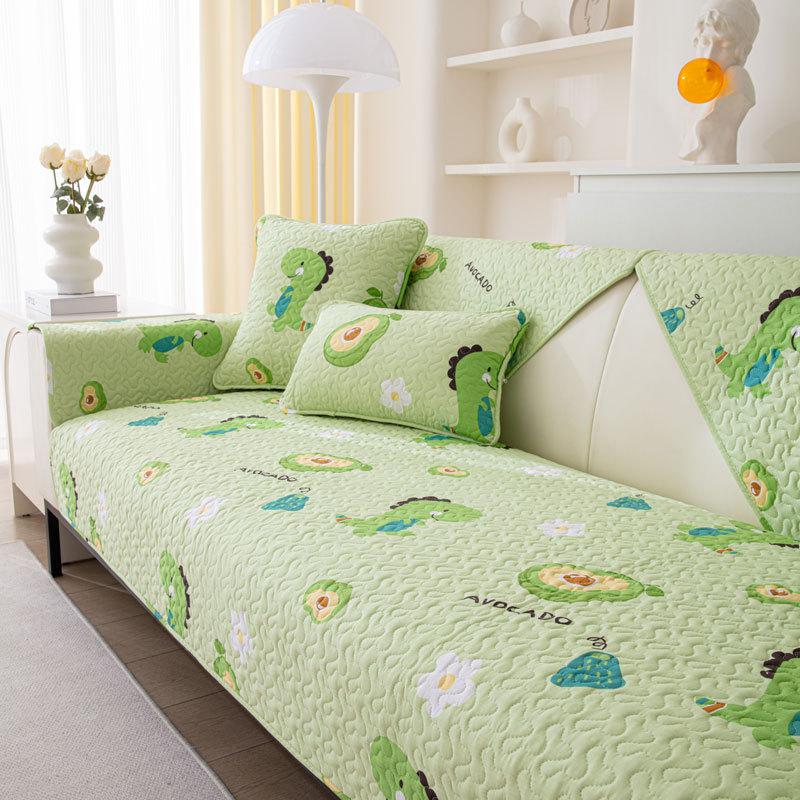 Pure Cotton Sofa Cushion Universal In All Seasons, Cotton Fabric Non-Slip Seat Cushion Cover Cloth, Simple Modern Sofa Cover Towel Seat Cushion