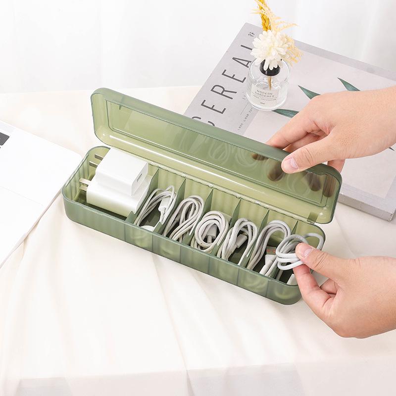 Desktop Cable Organizer Box for Power Cables and Chargers