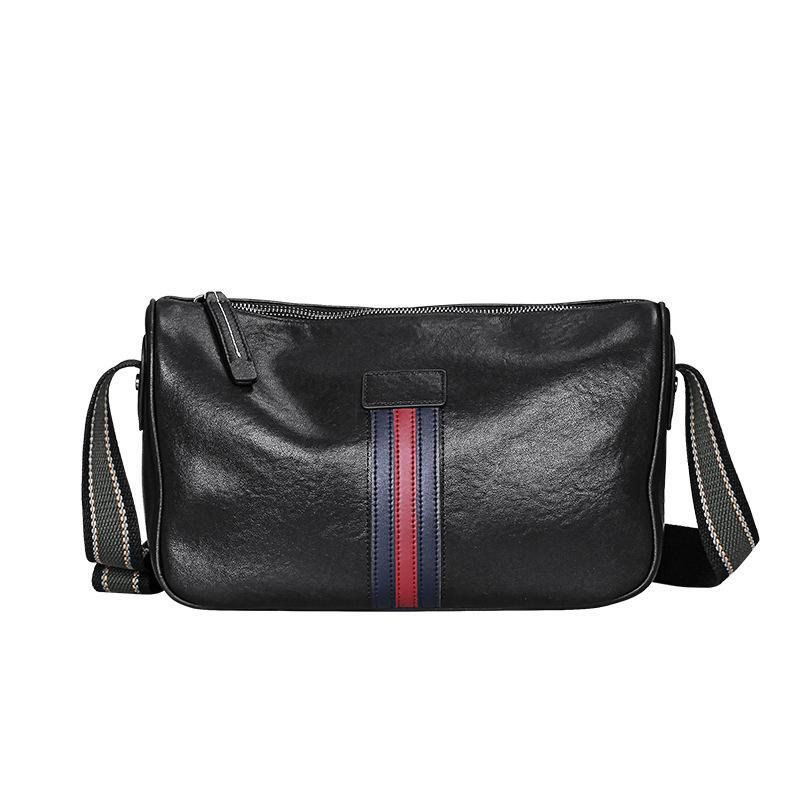 New Trendy Genuine Leather Men's Shoulder Bag - Fashionable Casual Messenger with First Layer Cowhide, Lightweight Luxury Small Bag