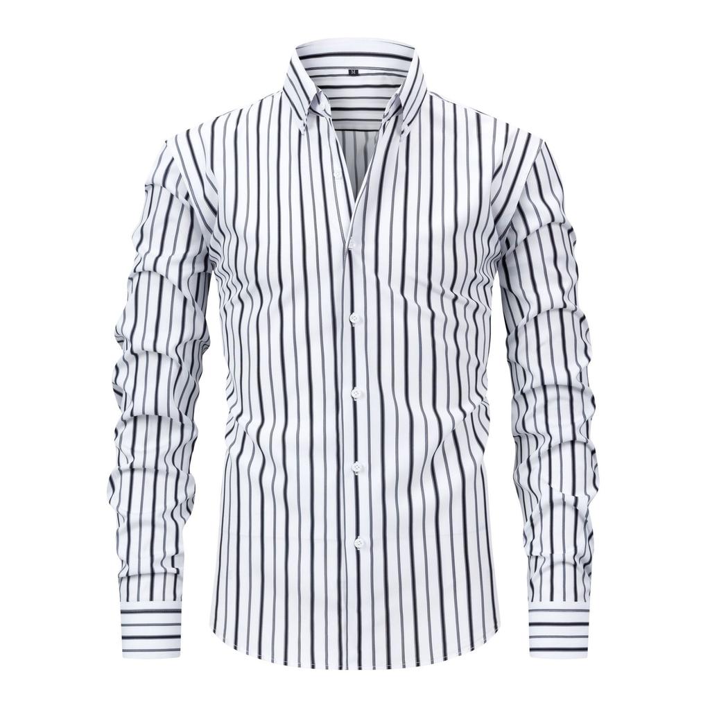 Men's Dress Shirt Regular Fit Pinpoint Stripe