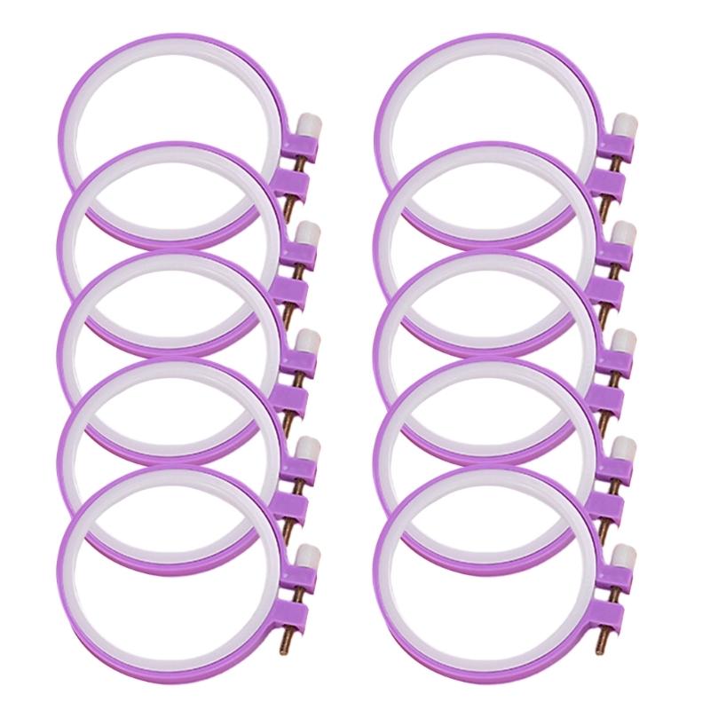 10 Pcs Embroidery Frame Round Embroidery Hoop Crosses Stitching Hoop Adjustable Embroidery Hoop for Craft Project