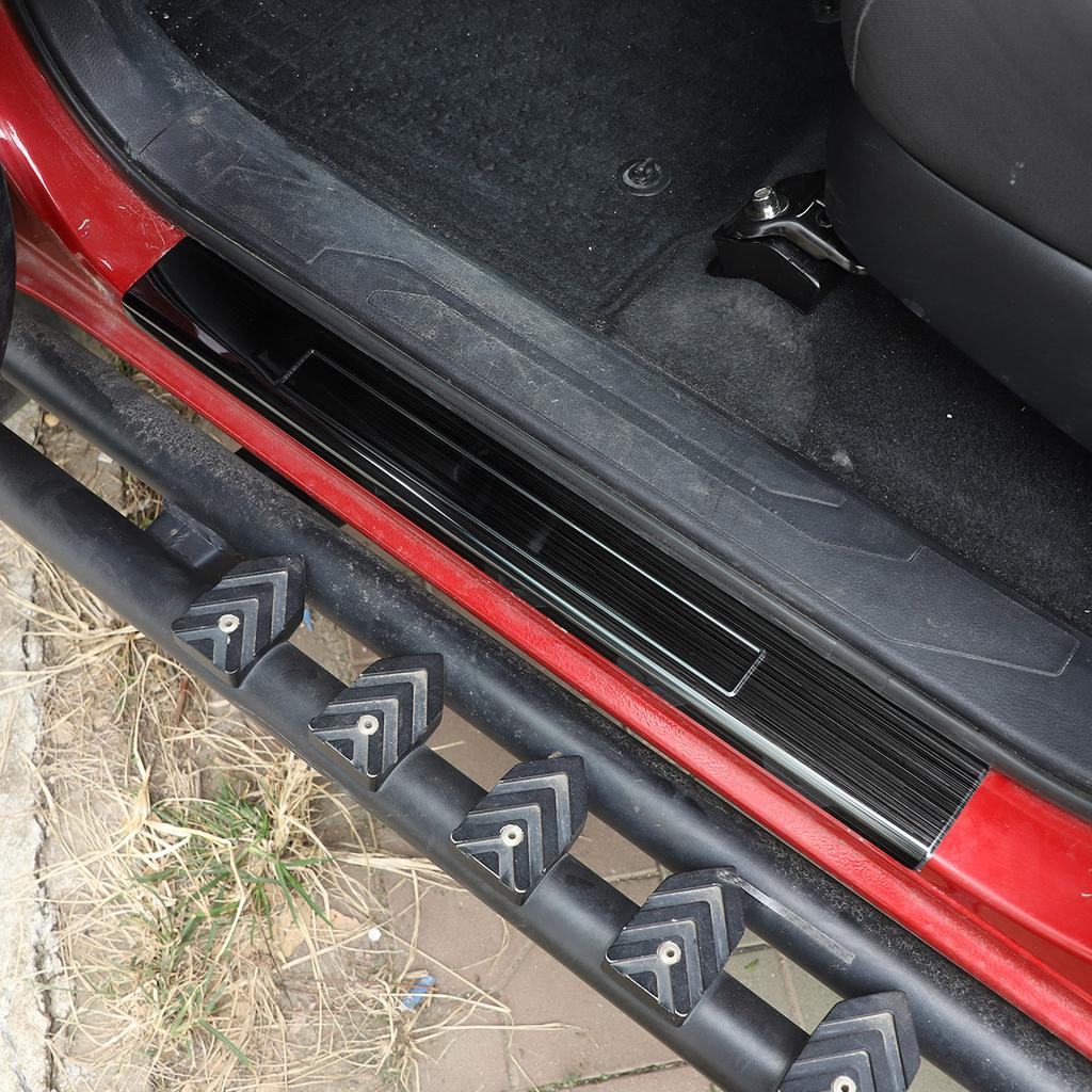 For Toyota Tacoma 2016-2022 Stainless Steel Black Car Door Sill Protector Plate Cover Trim Stickers Car