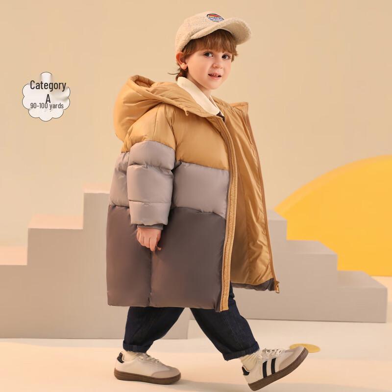 Детская пуховая куртка с капюшоном color-block от YaYa 100