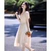 Shangjing Women's Elegant Printed Square Neck A-line Dress