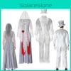 Ymkq Halloween Vampir Party Kostüm für Erwachsene Weißes Geisterbraut und Bräutigam Cosplay Outfit