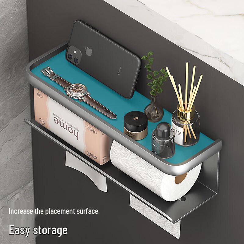 LIEI Wall-Mounted Tissue Holder with Phone Shelf