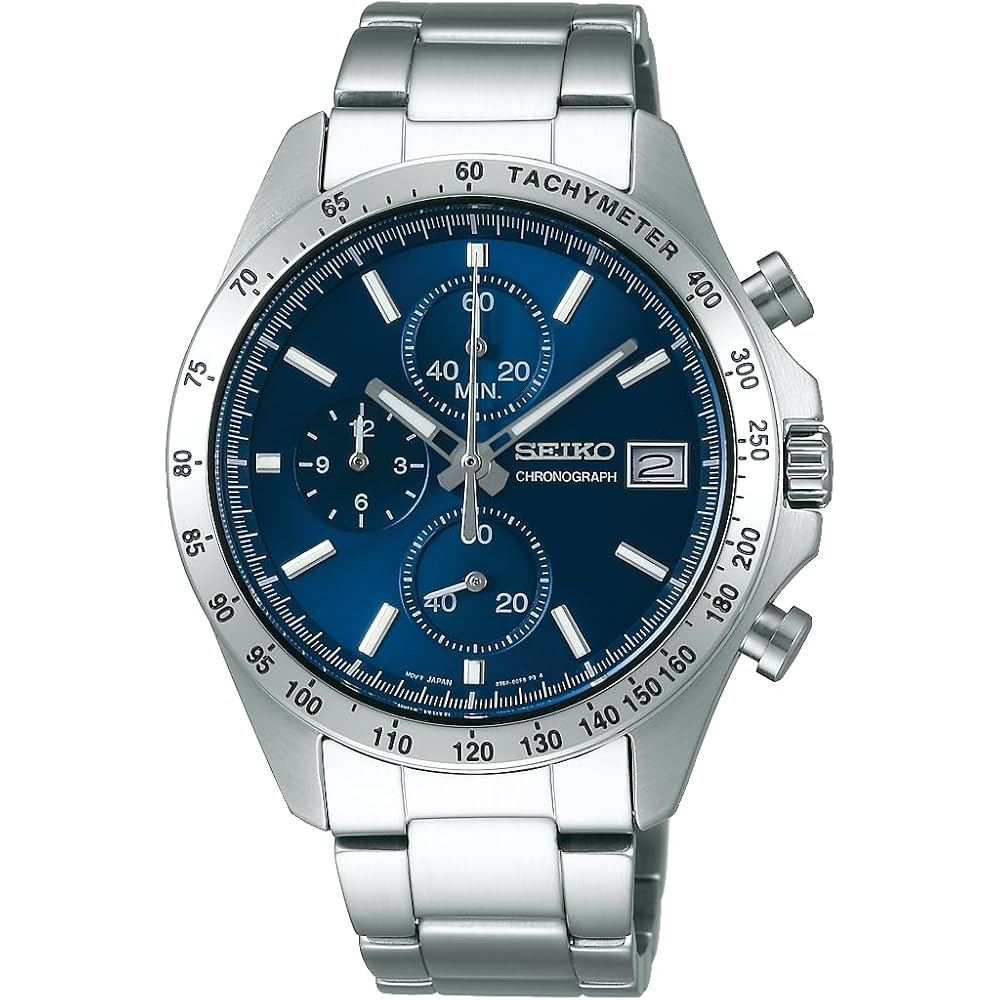 

Мужские кварцевые часы-хронограф Seiko Selection SBTR023 Синий циферблат Календарь даты Нержавеющая сталь