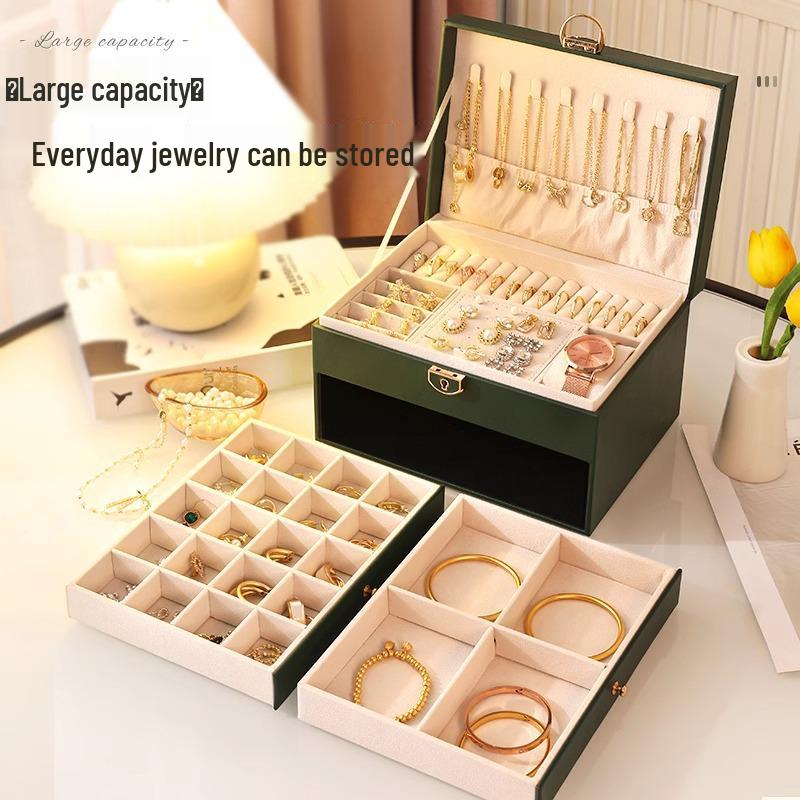 Luxury Anti-Oxidation Jewelry Storage Box: Large Capacity for Rings, Earrings, Necklaces, and Bracelets