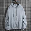 Men Hoodie Coat Solid Color Zipper Long Sleeves Cardigan Pockets Keep Warm Drawstring Hooded Plush Spring Coat Male Clothes