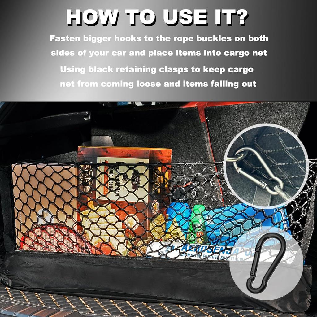 Cargo Net Truck Bed Trunk Compatible With 2025 2024 -2013 Chevrole Pickup Chevy Silverado & Colorado WT LS LT LTZ & GMC Sierra 1500/2500HD/3500HD Car