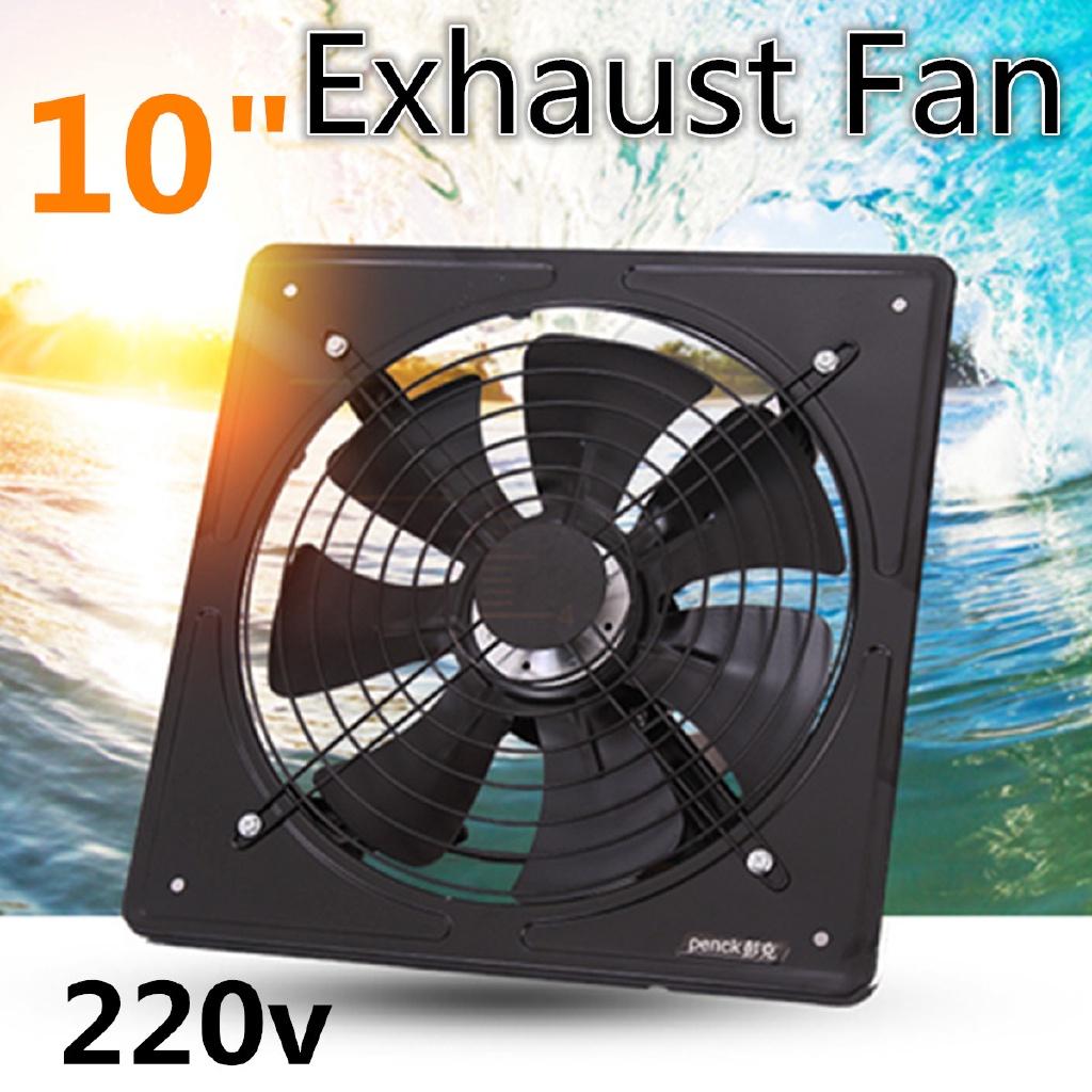220V 10palcový kovový odsávací ventilátor Vysokorychlostní odsavač vzduchu Okenní ventilační ventilátor pro kuchyňský ventilátor Axiální nástěnný ventilátor