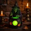 Schlafzimmer Schreibtisch Dekorationen Halloween Hexe Kessel Lampe, Harz Statue Ornament, Gruselige Dekorative Kreative Haus Garten Dekor Licht für Schreibtisch
