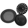 3 Pcs Sink Strainer Kitchen Drain Disposal Flange and Stopper Plug Black Accessories Stainless Steel Essentials