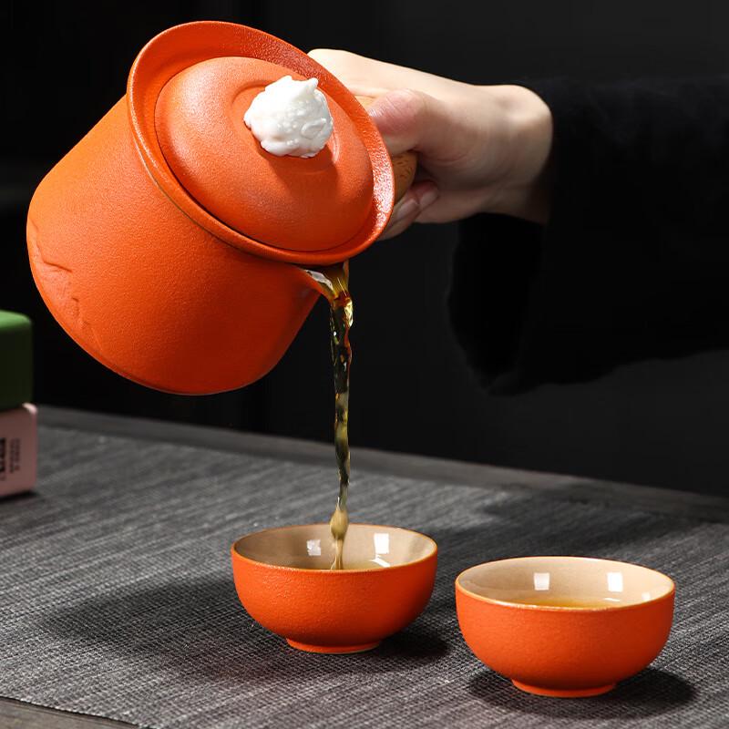Portable Coarse Pottery Travel Tea Set