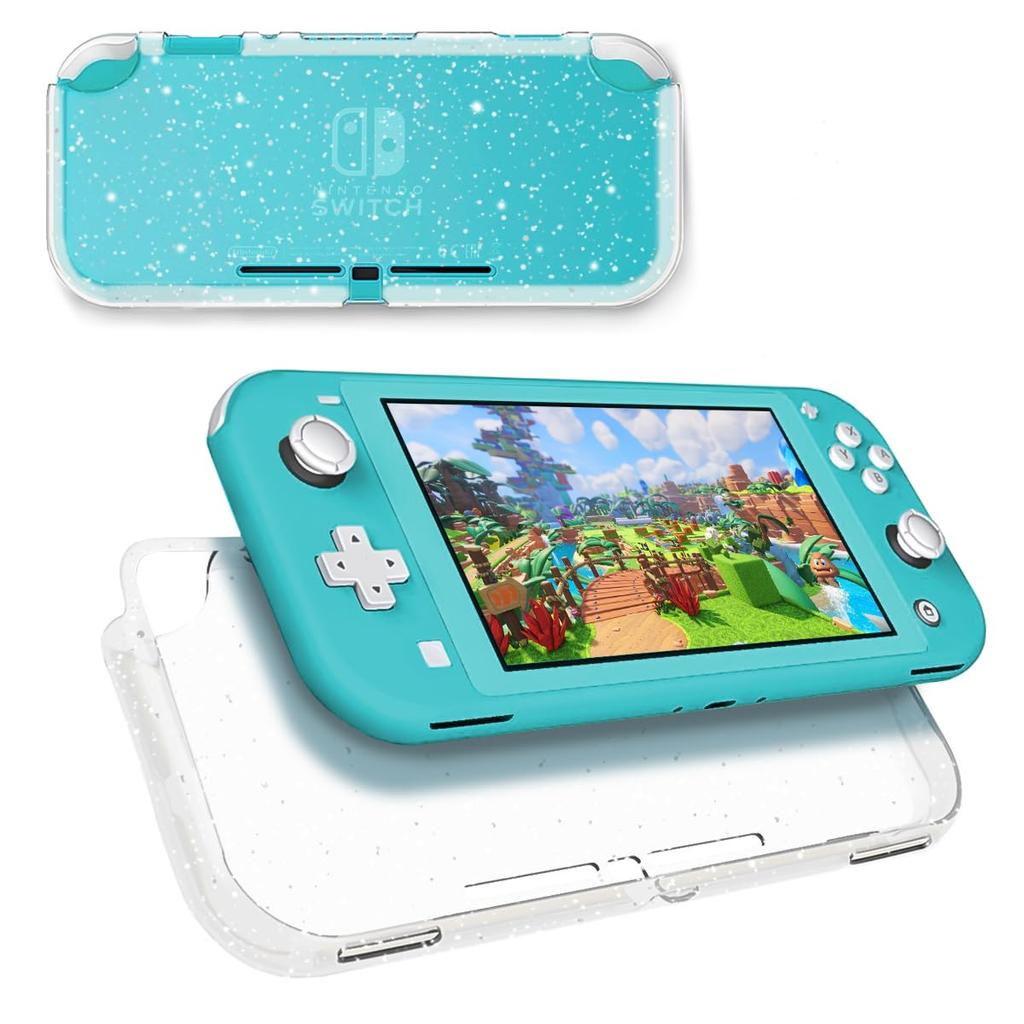 DLseego Switch Lite Silicone Soft Transparent TPU Ultra Sparkly Full Easy to Install and Remove Case, Cover, Material, Lightweight, Shockproof,