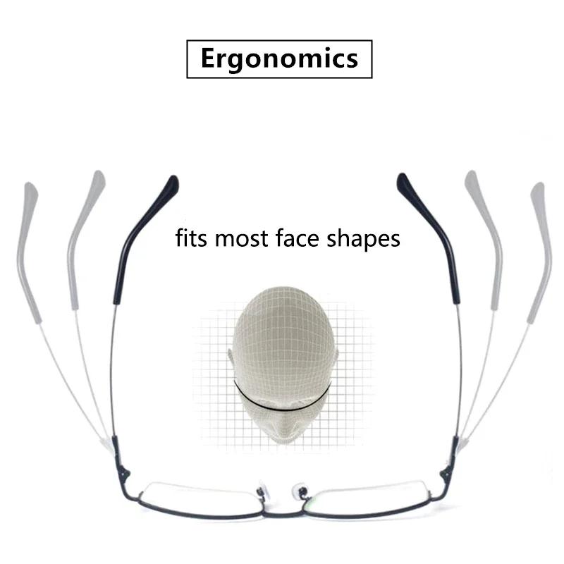 Memory Titanium Pochromic Multifocus Reading Glasses Men Women  Progressive Anti-blue Ray Half Rim Presbyopic Eyeglasses