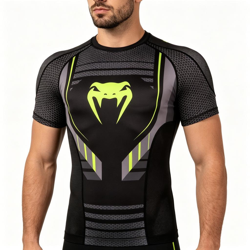 2026 Men's Sports Compression Short-sleeve T-shirt Quick-dry Breathable Gym Training Top