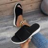 Flat Bottom Slippers Women Summer Round Head Mesh One Word Outer Wear Breathable Casual Sandal Slippers