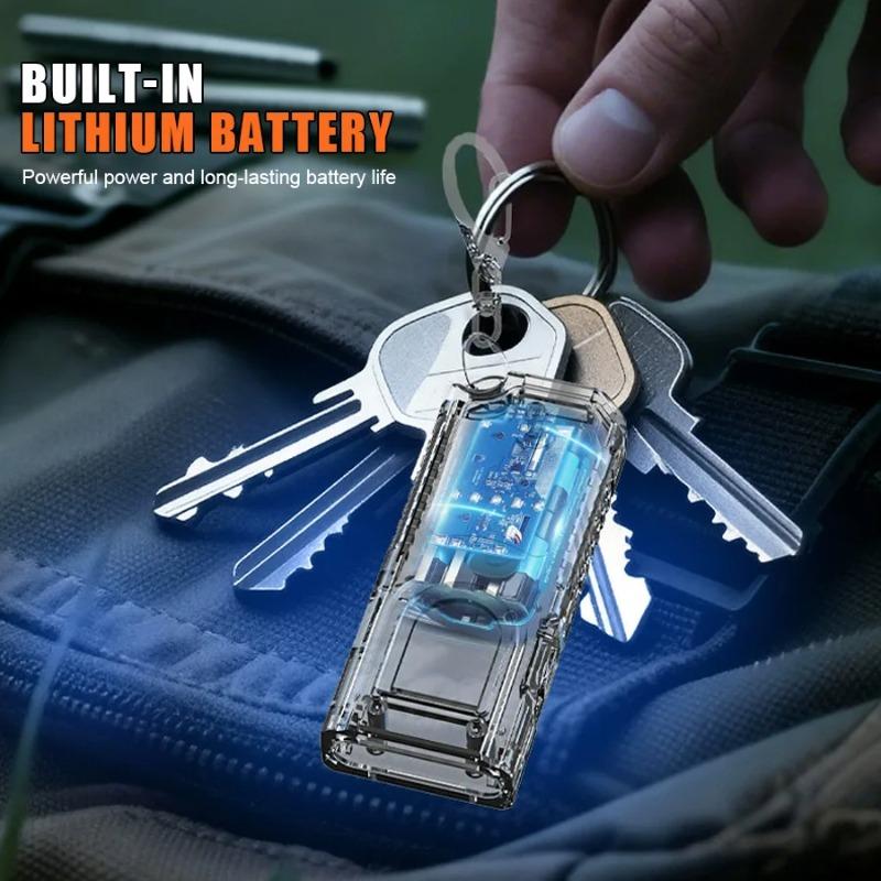 Mini Keychain Flashlight with Magnet Rechargeable Multifunction Torch Lamp Portable Clip on Flashlight Waterproof Camping Light