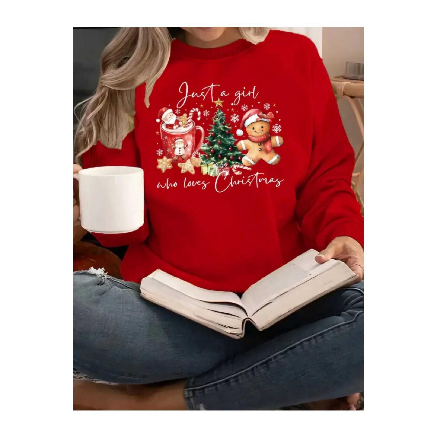 

Red Christmas New Year New Year Concept Printed Crew Neck Oversize Sweatshirt Unisex S