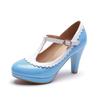 Fashion Spring Vintage T Strap Mary Janes Shoes For Women Blue Patent Leather Platform Pumps Female Ladies Footwear Sandalias De Mujer