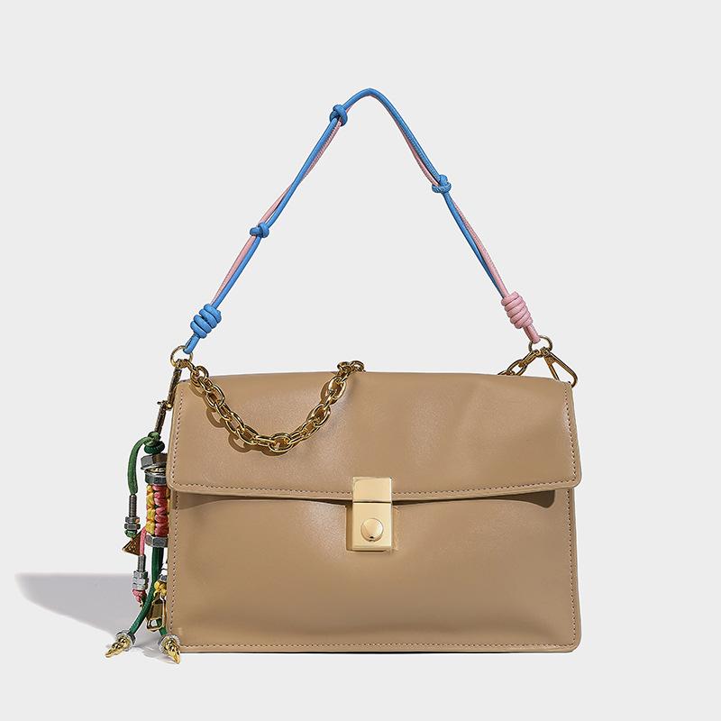 2025 Spring/Summer New Fashion Versatile Small Square Bag Messenger Chain Underarm Biker Bag Single Shoulder Crossbody Women's Bag Trendy