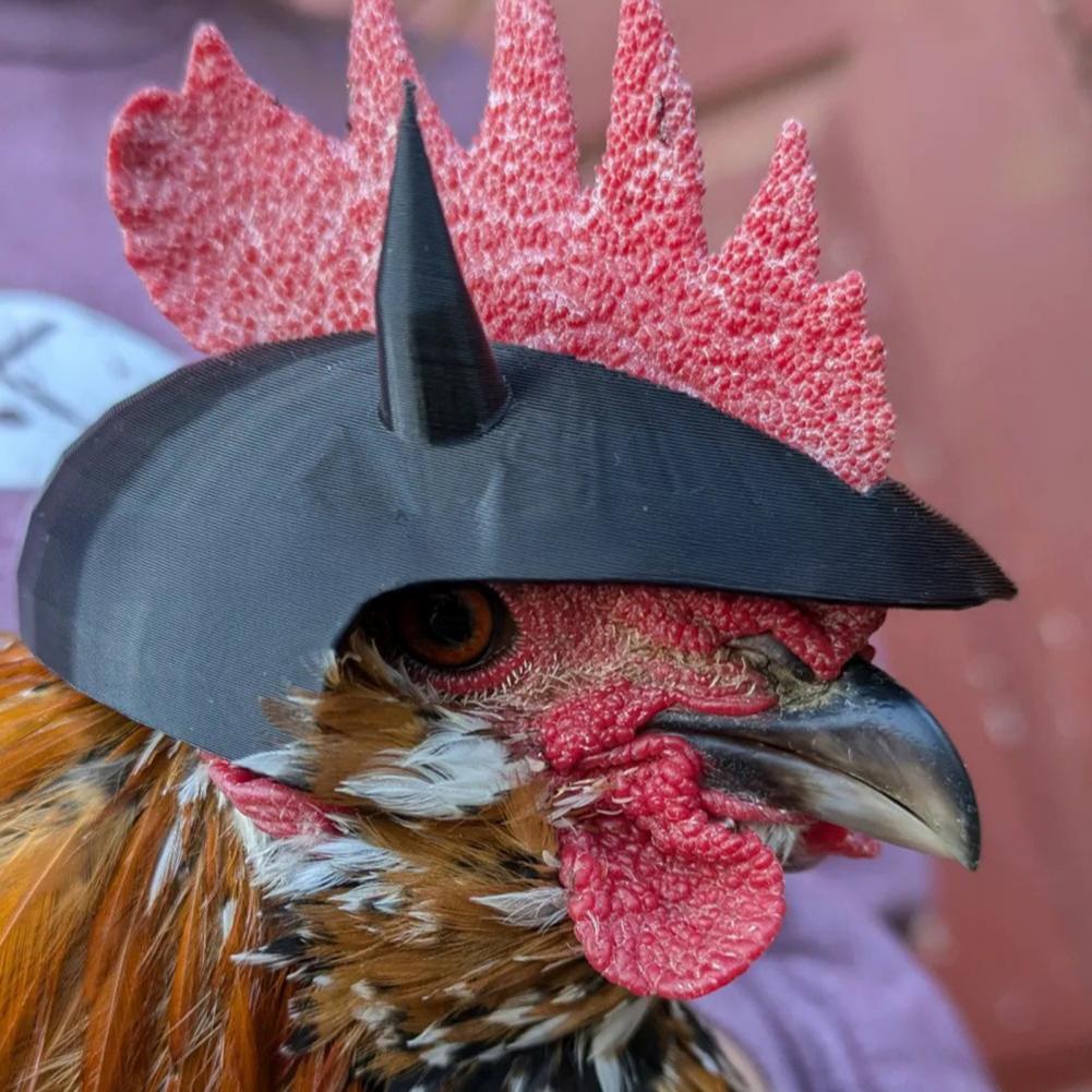 Pet Chicken Accessory Stylish Chicken Helmet with Adjustable Strap for Rooster Parrot Funny Pet Hat Accessories for Poultry