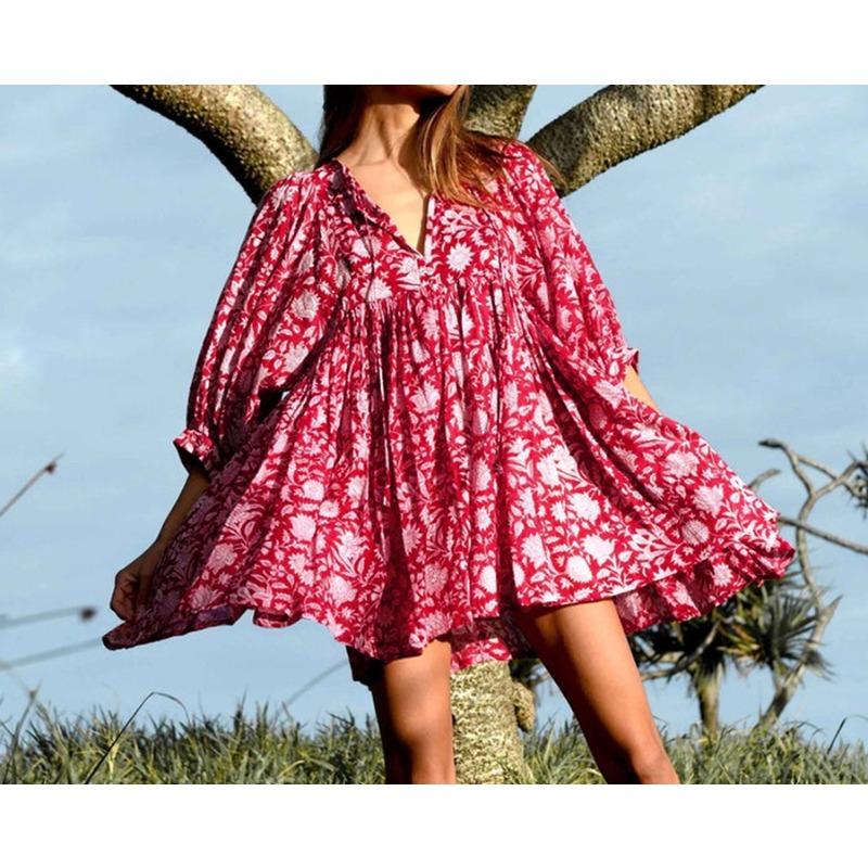 Sommer-Damenkleid, modisch, große Yards, lose Träger, personalisierte literarische Retro-Kleider im europäischen und amerikanischen Stil