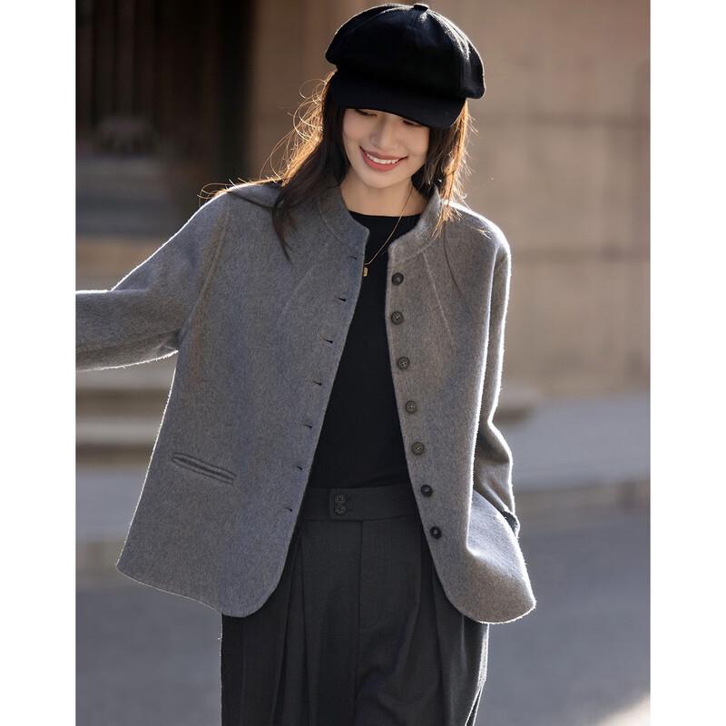 Demana New Chinese Style Fluffy Wool Blend Short Coat