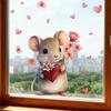 PVC Valentine's Day Window Stickers Animals Cats Bears Mice Love Heart Window Decals  Decorations
