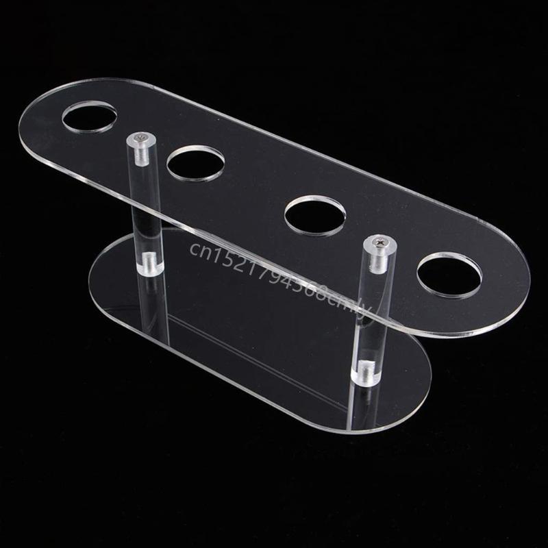 4 Holes Acrylic Ice Cream Cone Holder Tray Sushi Roll Display Stand Rack Shelf 6XDE
