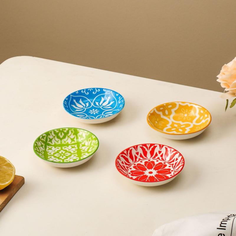 Ceramic Condiment Dishes, Bohemian Style Plates, Sauce Dishes, Suitable For Kitchens, Restaurants, Sushi Shops, And Picnics
