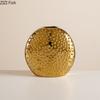 Gold Plated Spikes Ceramic Vase Round Floral Plant Pots Table Decoration Flowers Arrangement Flower Vase Room Aesthetic Decor