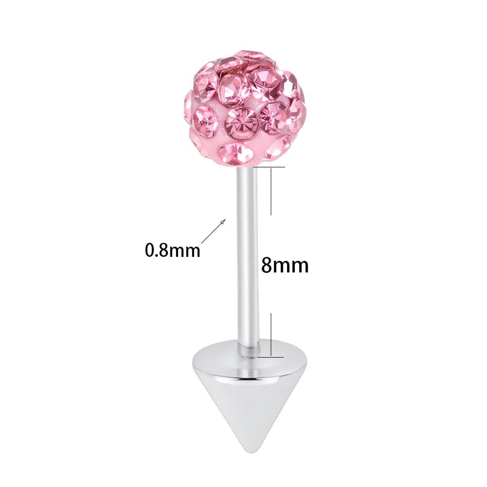 Double-Headed Titanium Steel Ear Spike Cartilage Stud for Upper Helix Piercing