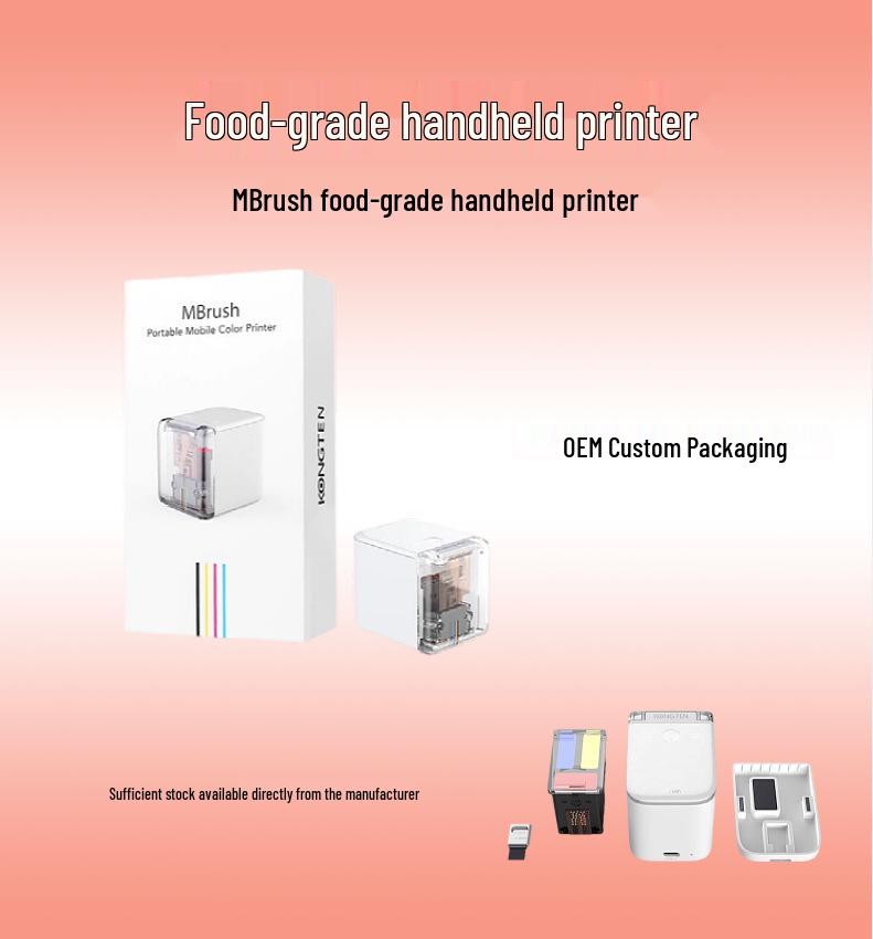 MBrush Lebensmittelechter Drahtloser Tintenstrahl-Minidrucker für Brot, Kuchen & Kekse