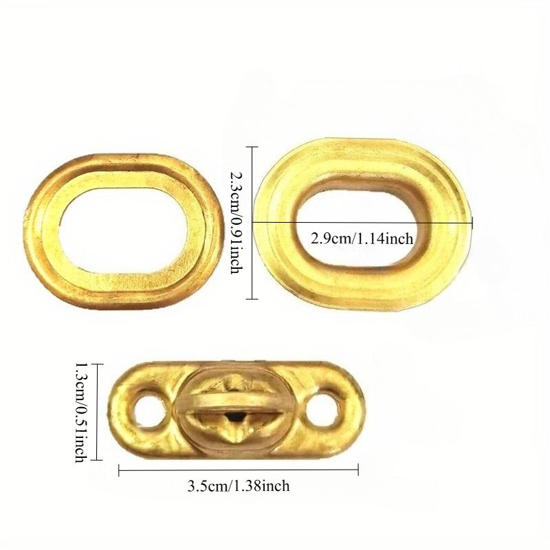 1 Set Cross Lock Bag Accessories Copper Oval Twist Buckle Brass Rotating Latch for Sun Shade Net Tarpaulin Garden Vertical Screen