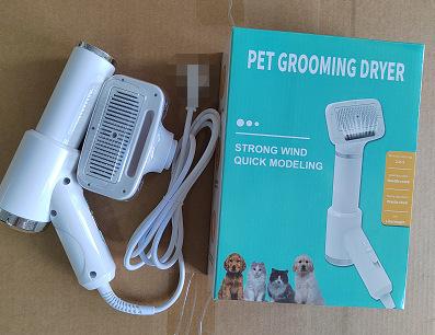 3-in-1 Safe Portable Pet Hair Dryer Brush Ergonomic Handle Adjustable Temperature Grooming Comb Brush for Cats Dogs Indoor Bath