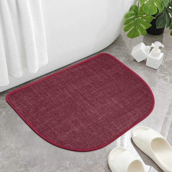 Non-Slip Bathroom Carpet Mat Semi-circular Rubber Backing Quick-Drying Absorbent Ultra-Thin
