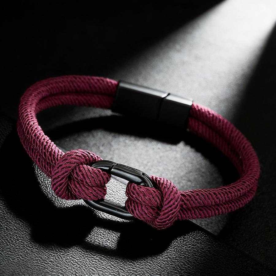 

Noter Stylish Men Cord Chain Bracelet Grade A 4mm Hypoallergenic String Sports Sweat Absorbent Braclet 6 Colors Available Joias бордовый