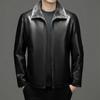 Genuine Leather Fur One Leather Jacket Men's Short Leather Jacket Men's Winter In The Young Padded and Thickened Jacket