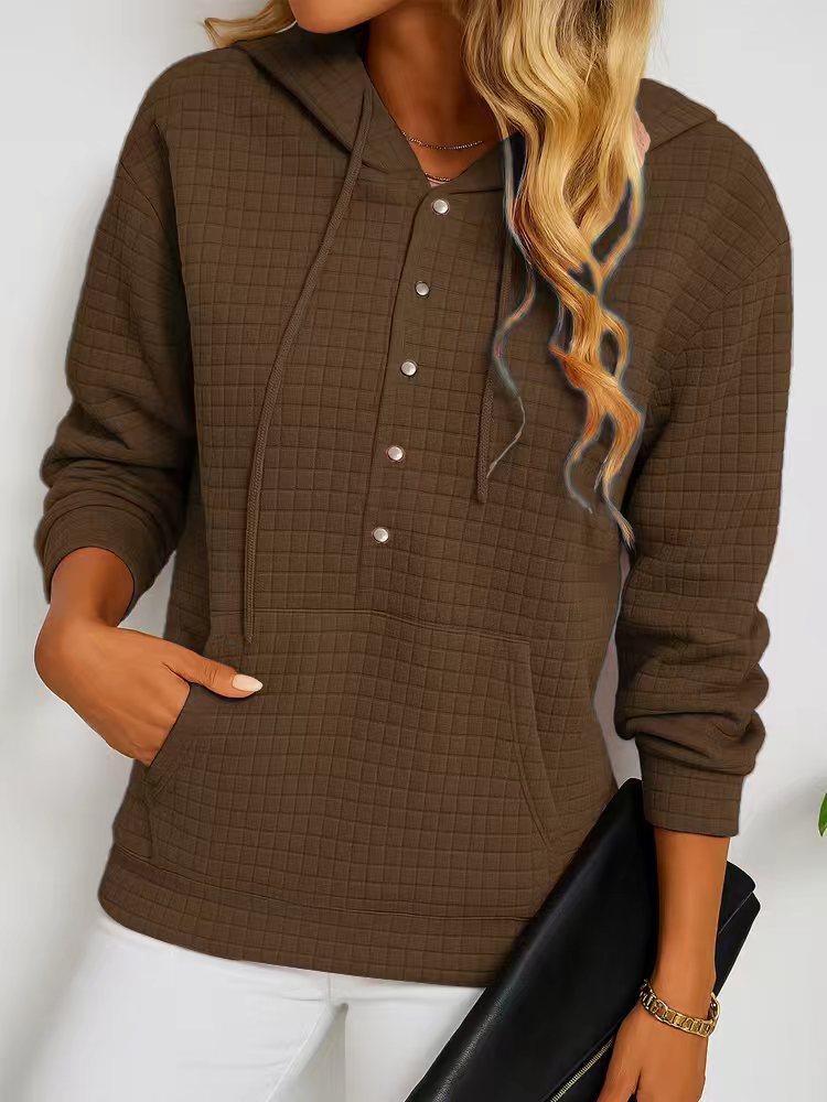 Casual Hooded Long Sleeve with Pocket Multi-Coloured Womens Tops French Terry Sweatshirt Comfortable Loose Fit Trendy Daily Wear for Ladies XXXL 2470₽